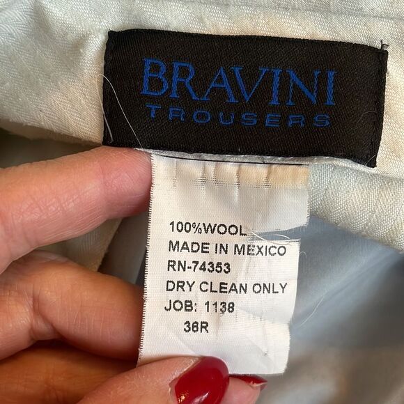 Bravini Trousers gray wool dress pants - Picture 6 of 7